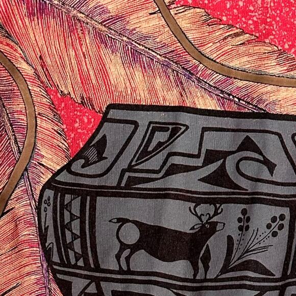 Vintage Southwestern Western Aztec Studded Single Stitch Tee T-Shirt Hazelwood M - Picture 5 of 13